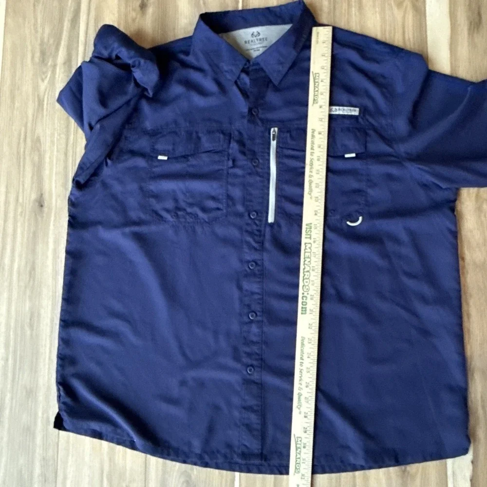 RealTree‎ Fishing Windbreaker Zip Jacket Size 2XL Patriot Blue Fly Fishing Blue